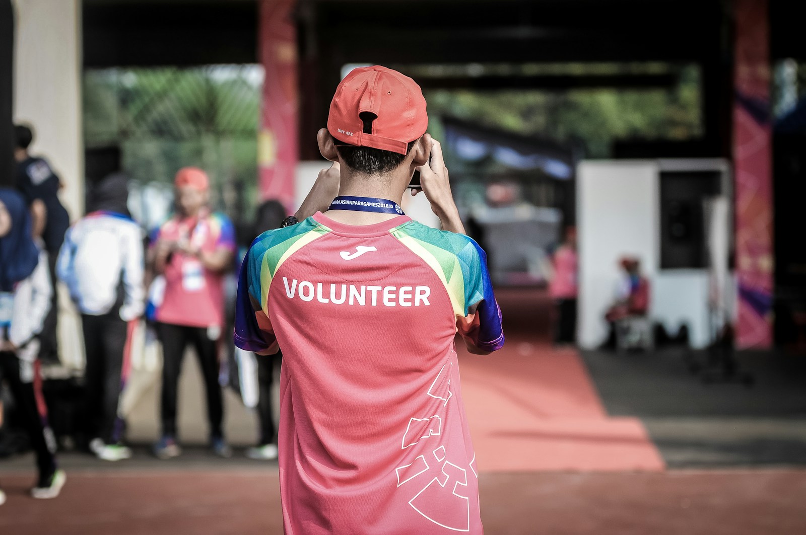 Volunteers working together in a community setting